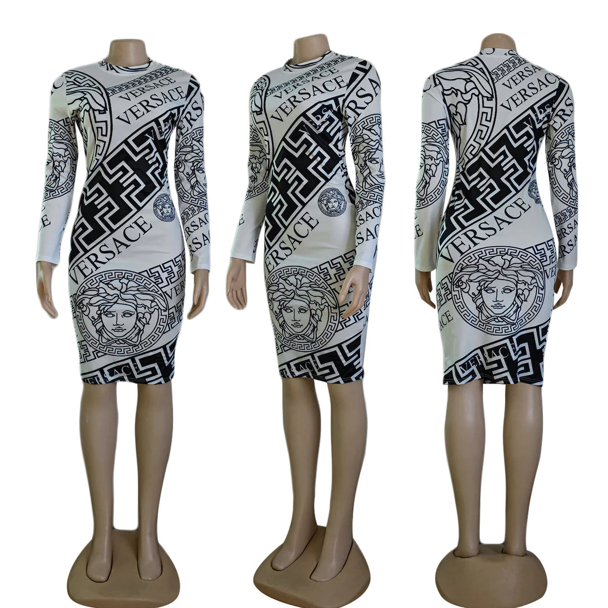 Sexy printed slim fit hip-huing dress XC0823110101