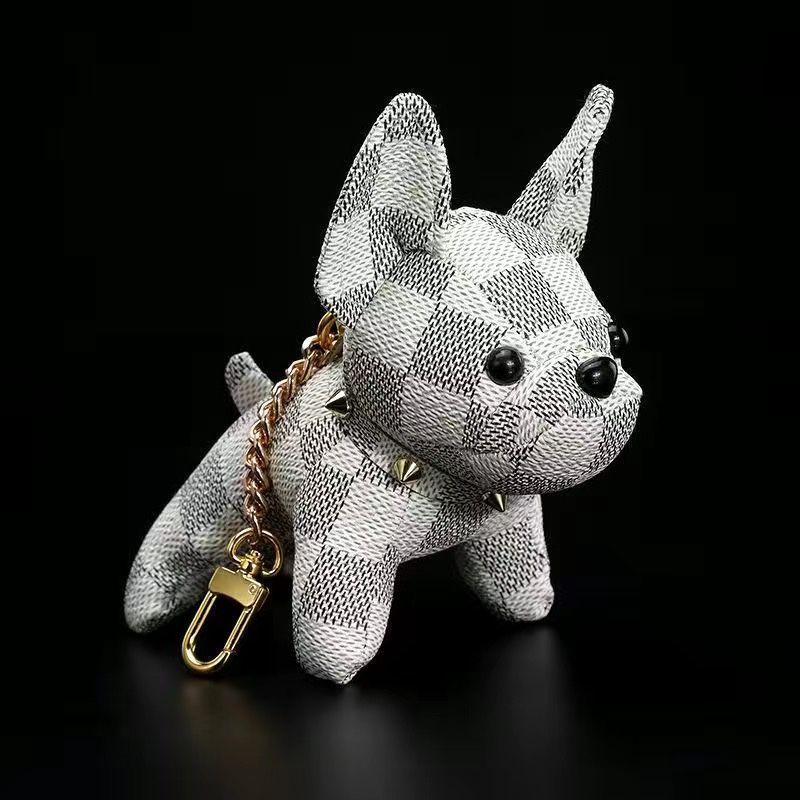 Cute Leather Dog Pendant Keychain 0823121104