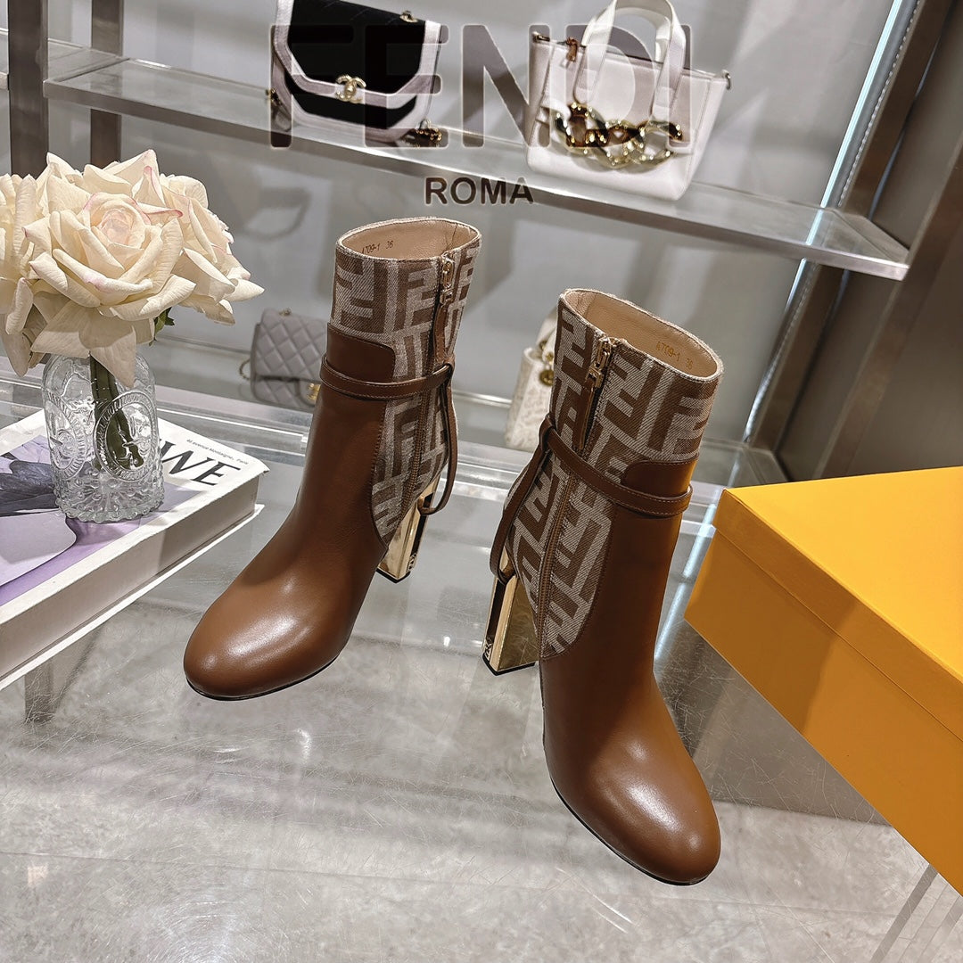 Round toe leather Delfina boots 1824111503