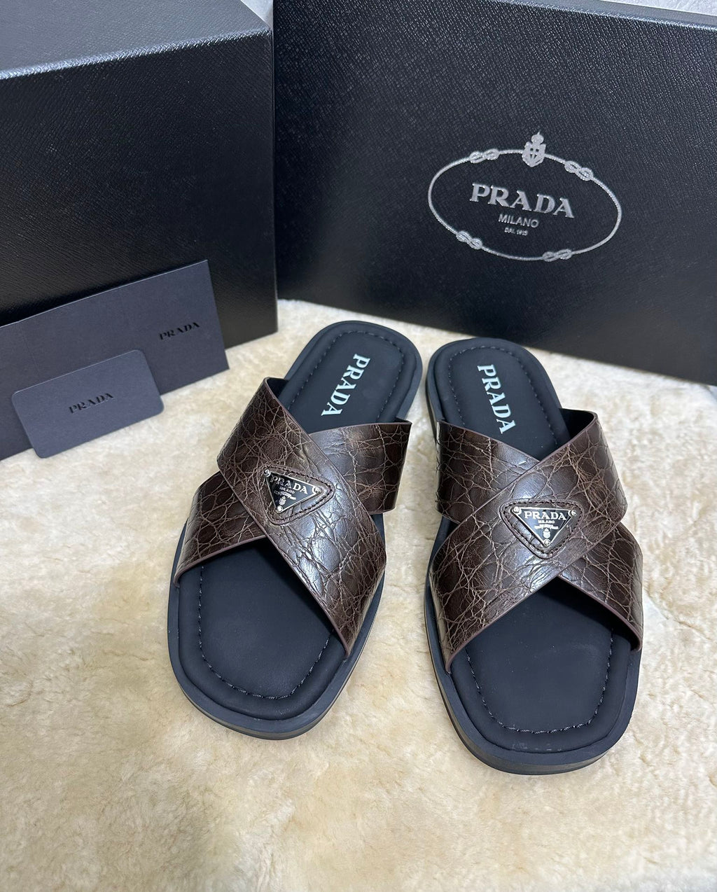 Pr Men's Crocodile Leather Slippers 0726042102