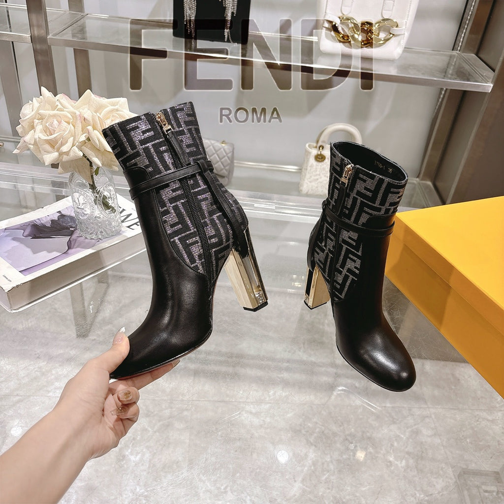 Round toe leather Delfina boots 1824111503