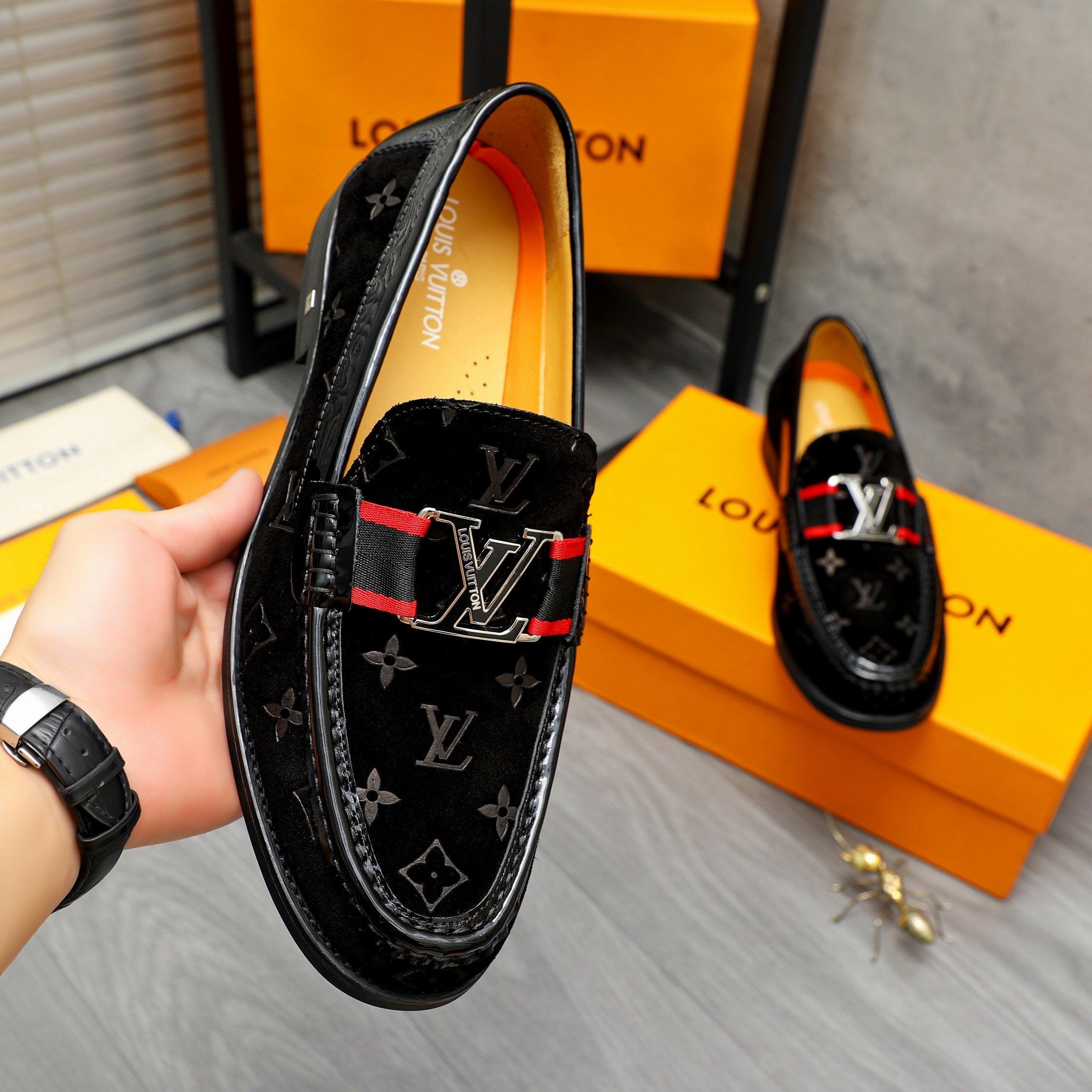 L suede printed cowhide upper leather shoes 0725073008