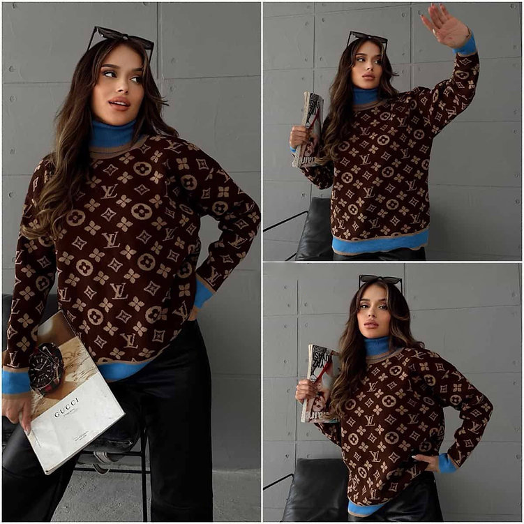 L fashion print sweater 0725042105