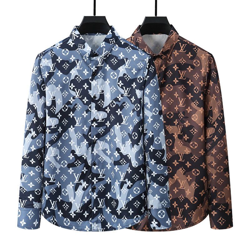 New Letter Print Men's Casual Shirts Trendy Men's Personality Shirts