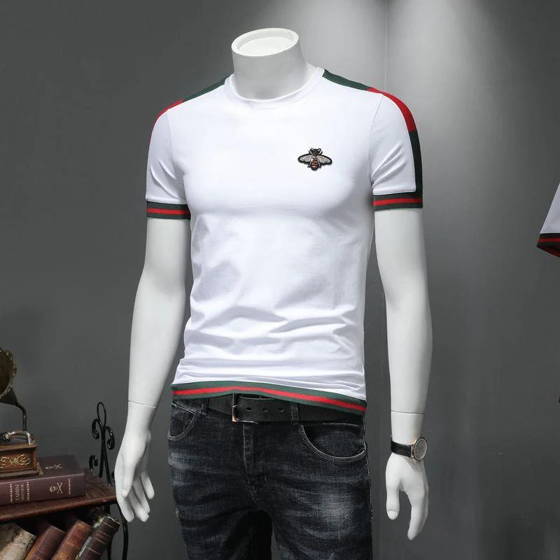 Fashion Small Bee Embroidery Short Sleeve T-shirt 1024060609