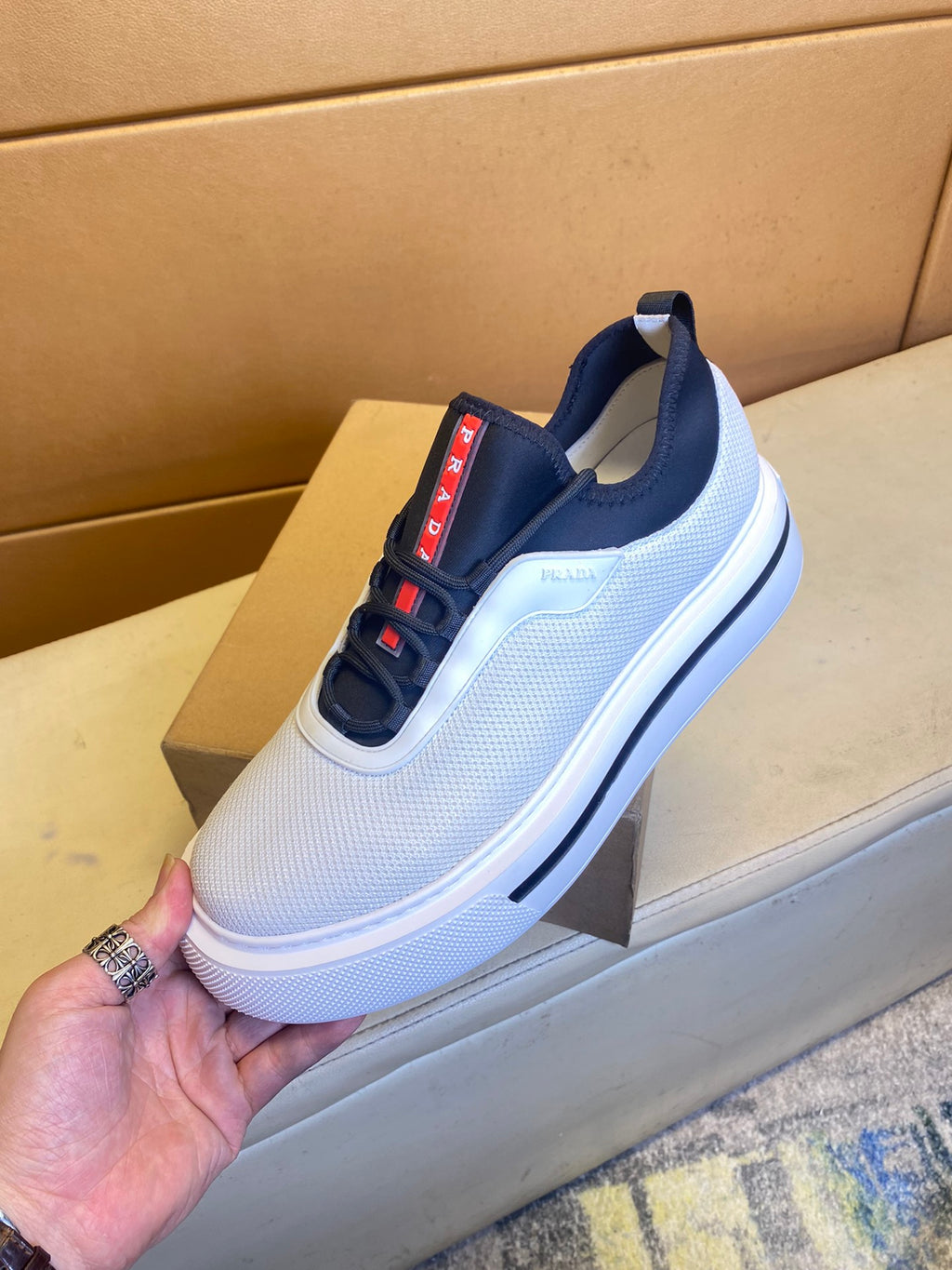 P Fashion Flying Knit Upper Thick-soled Casual Shoes 0724111110