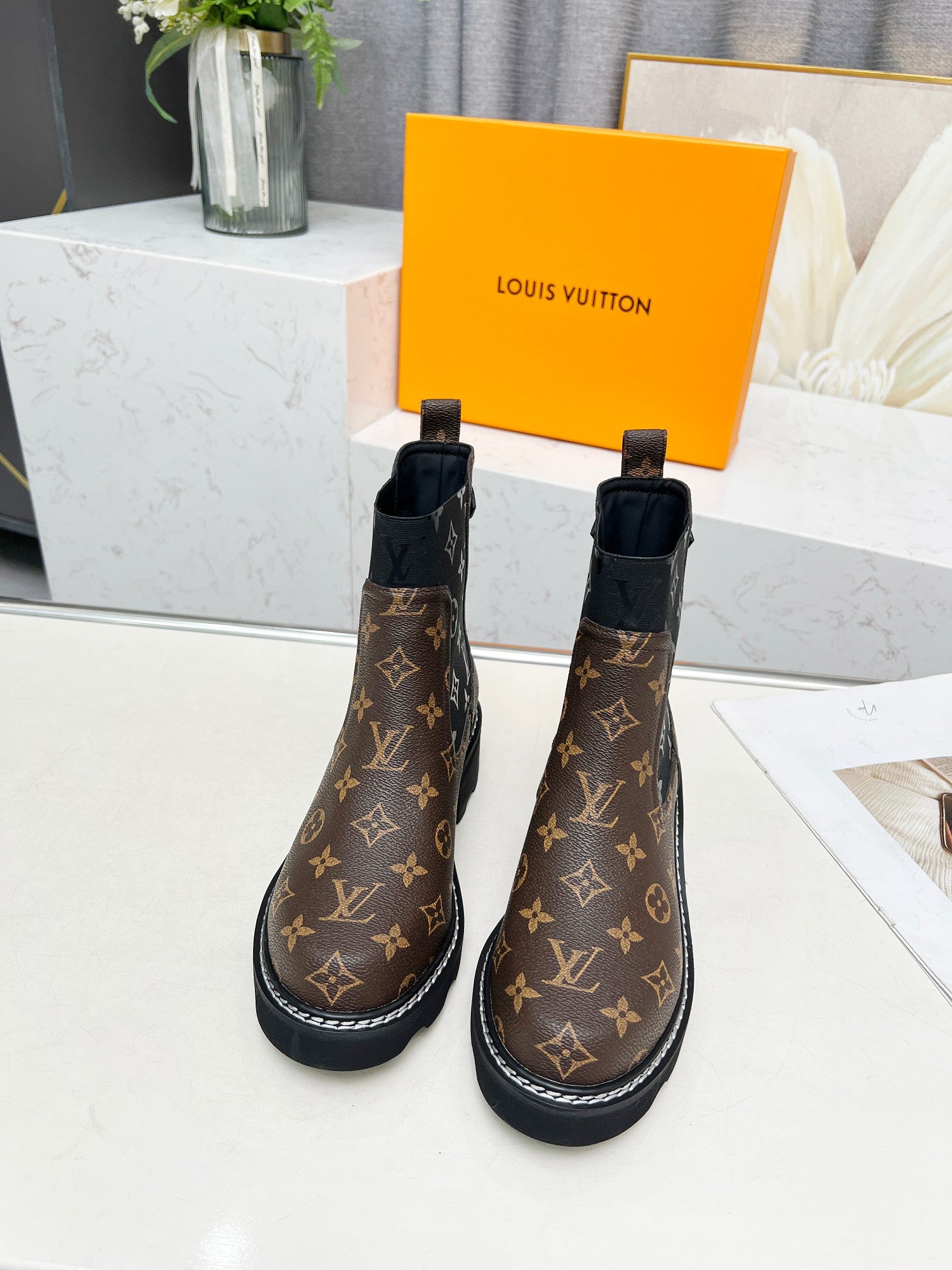 L classic printed women's boots 0725091602