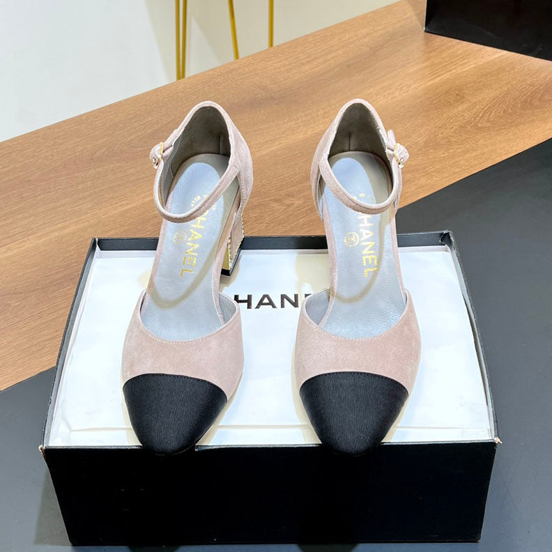 Rhinestone square heel high heels 1824082802