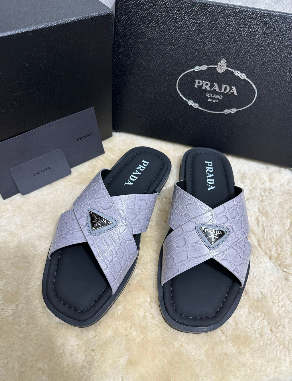 Pr Men's Crocodile Leather Slippers 0726042102