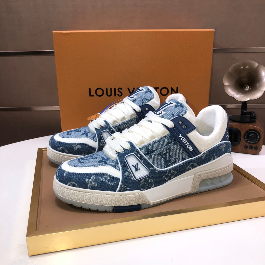 L trainer fashion denim print sneakers 0725032704