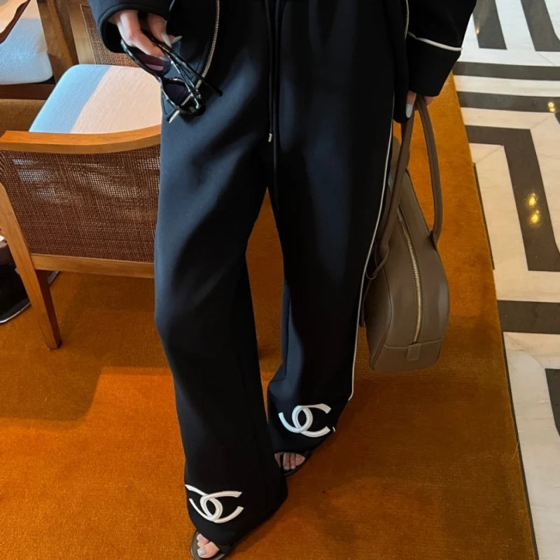 CH New Fashion Women Stand‑Collar Tracksuit Set  XC1326090420