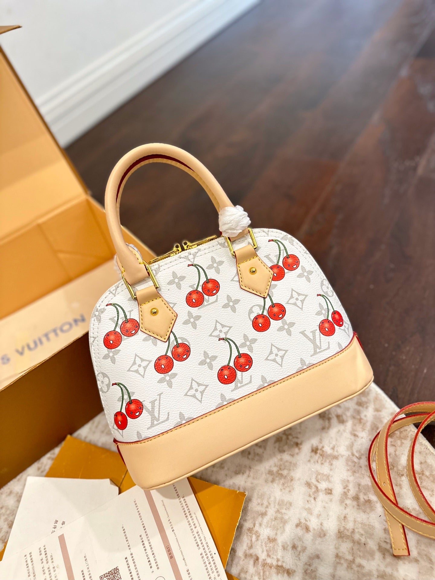 L fashion cherry shell bag 0725071804