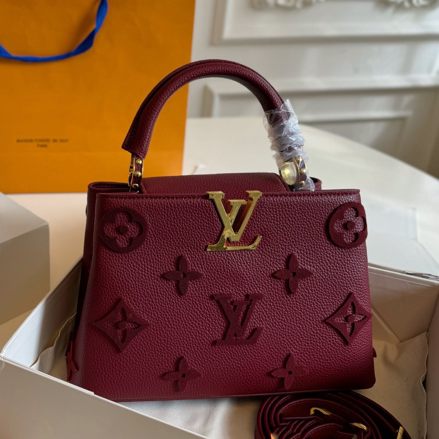 L three-dimensional flocking handbag 0725092301