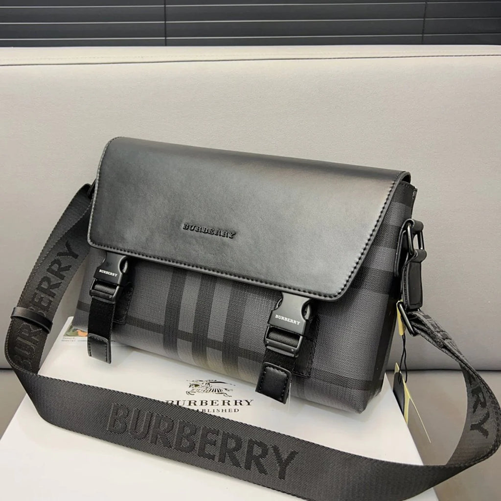 Flap Messenger Bag Plaid Men's Crossbody Bag 1024011217