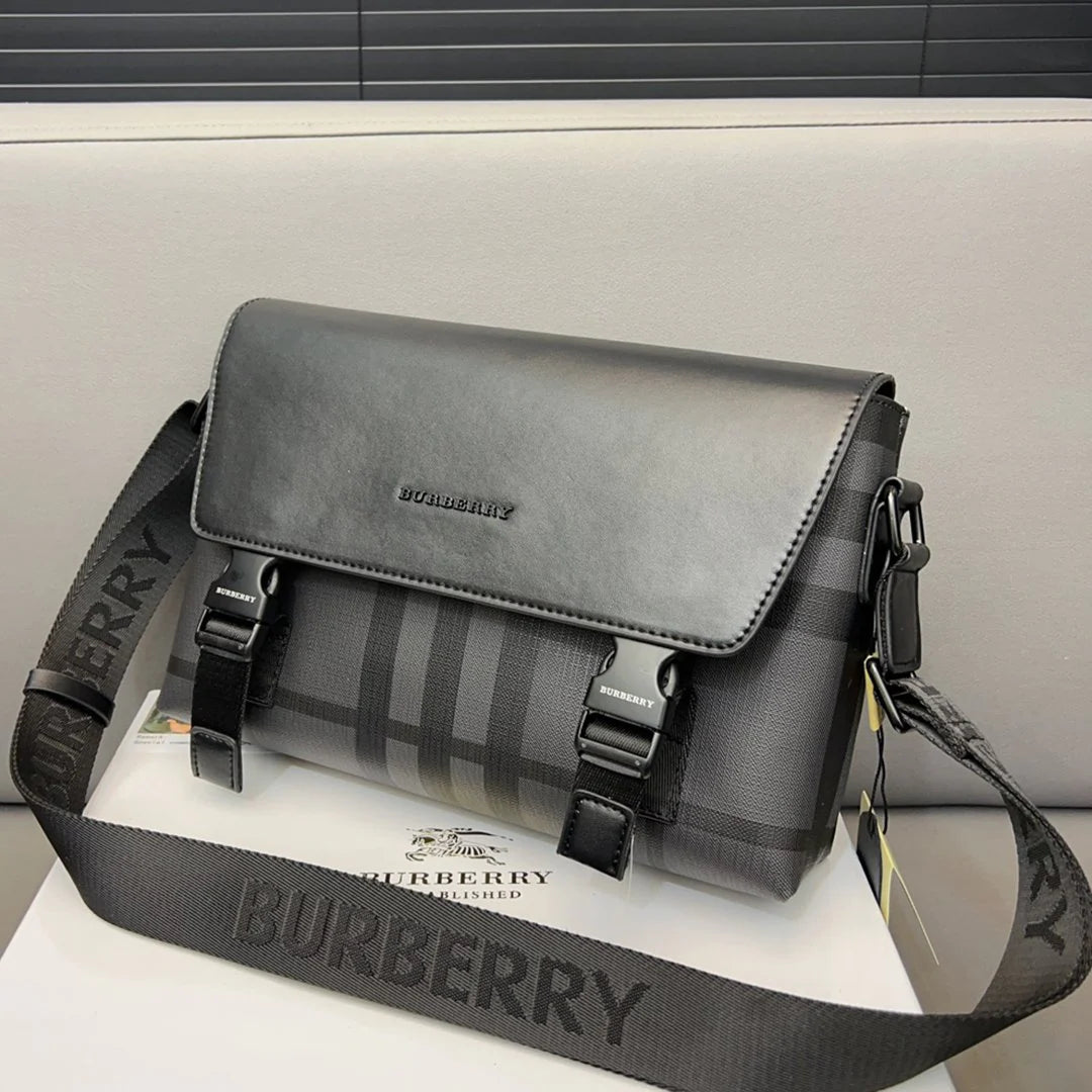 Flap Messenger Bag Plaid Men's Crossbody Bag 1024011217