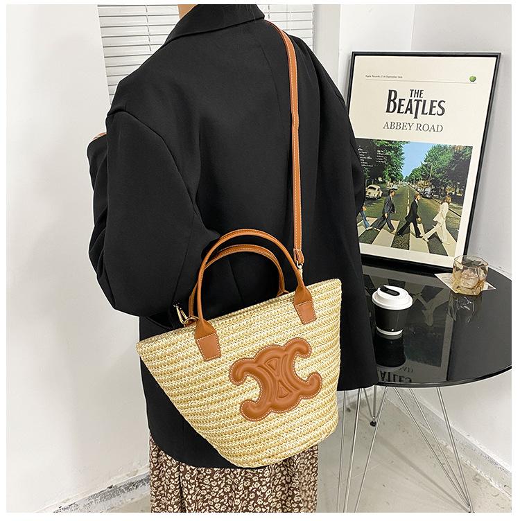 New Woven Vegetable Basket Bag Shoulder Crossbody Bag 1024041122