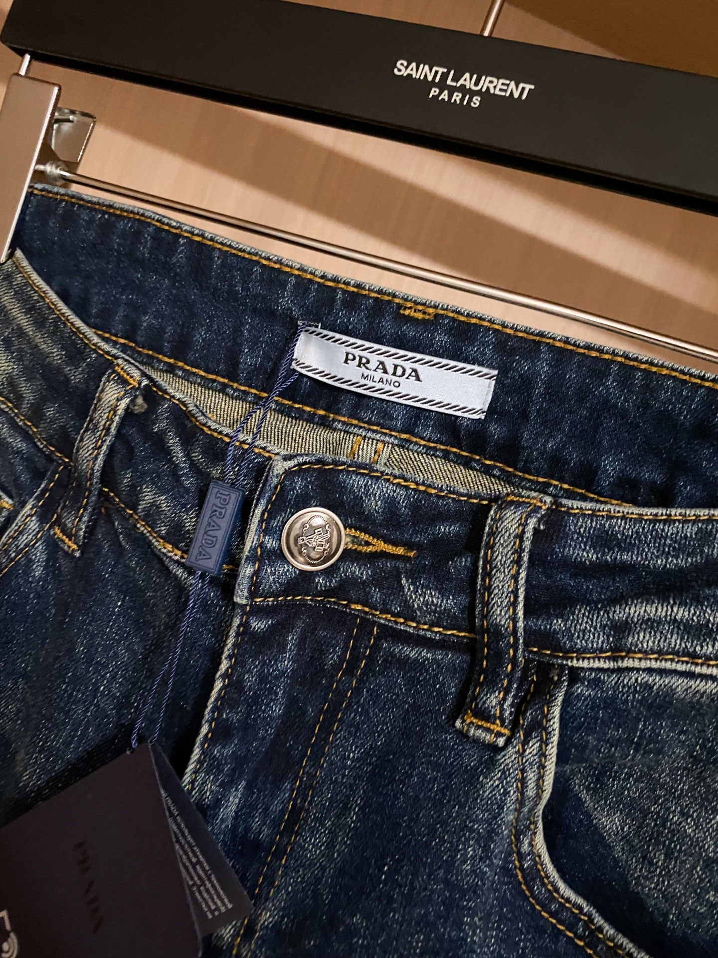 P Embossed Letters Straight Leg Skinny Jeans 0725051905