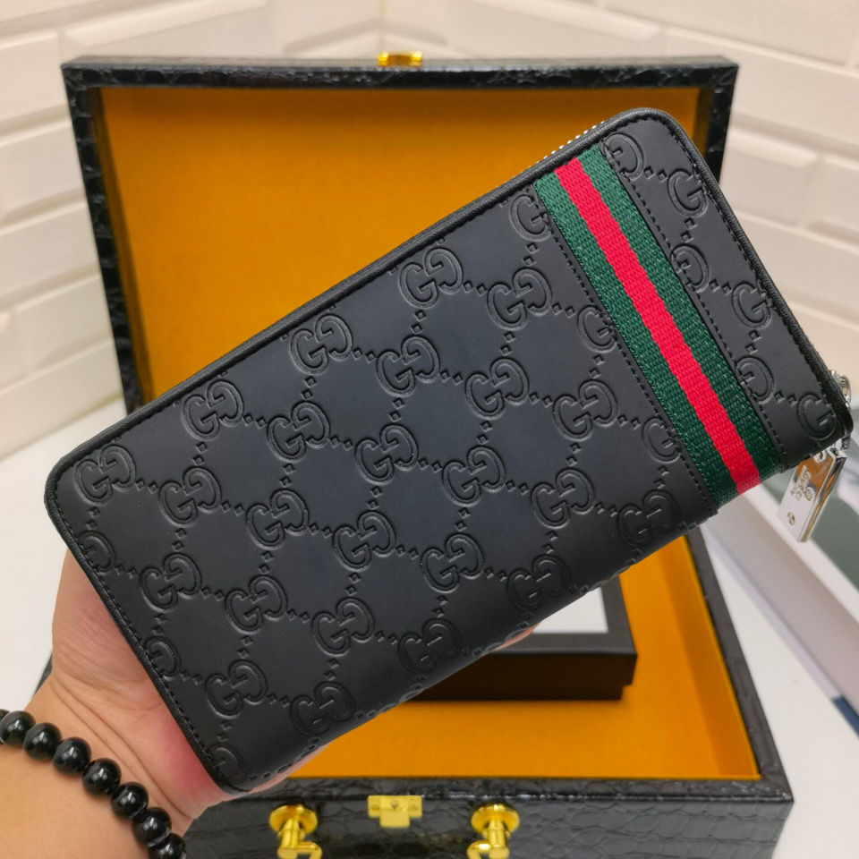 New Wallet Men's New Wallet Men's Leather Long Wallet Zipper Bag S02