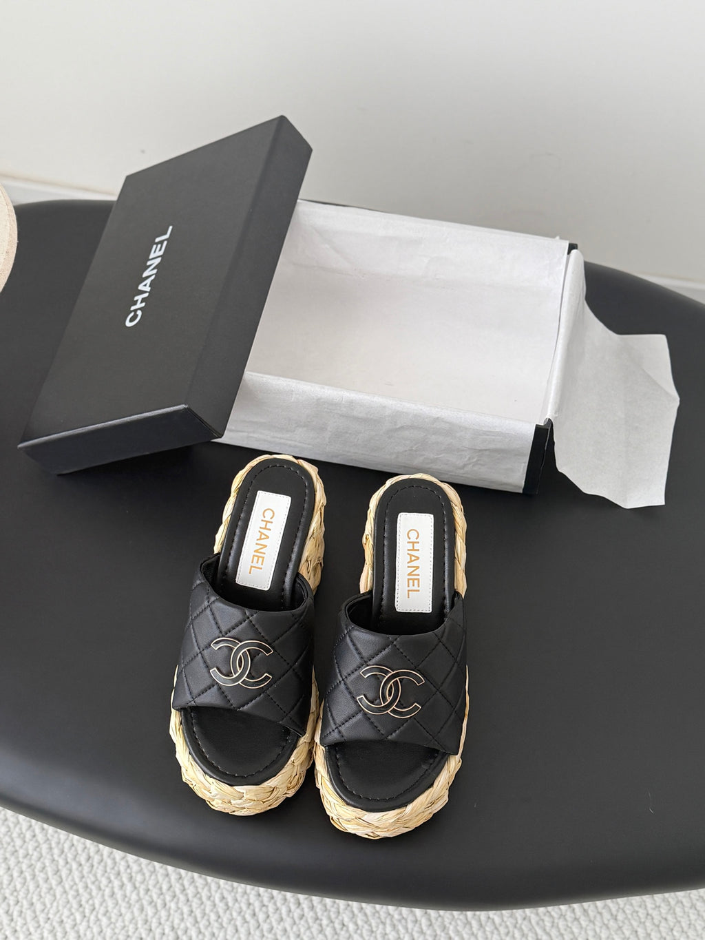 Stylish women's platform woven slippers 0726051901
