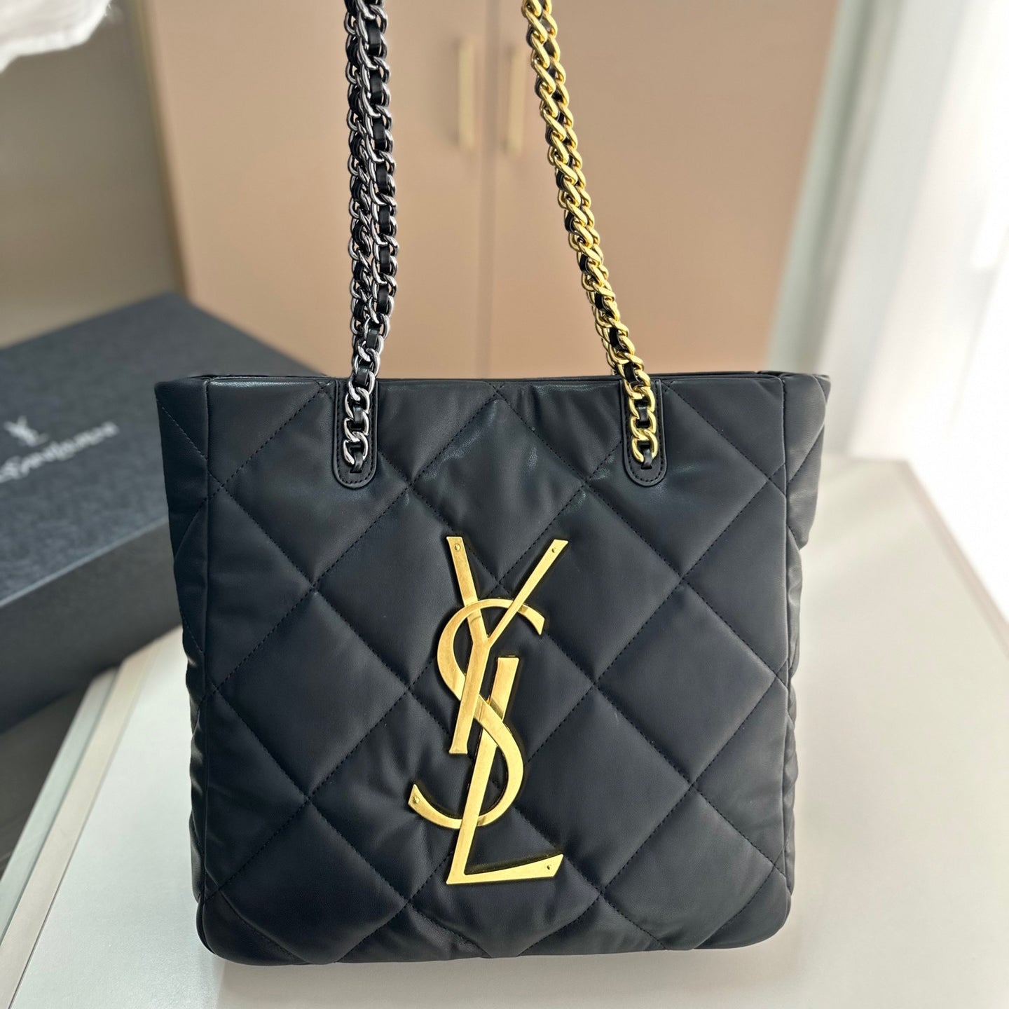 Y fashion rhombus chain tote bag 0724061208