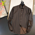 L fashionable printed all-cotton lapel shirt 0725092601