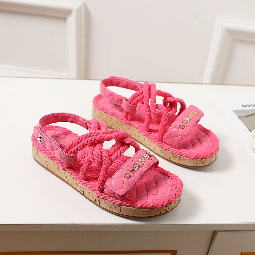 rope rhombus platform sandals 0724060603