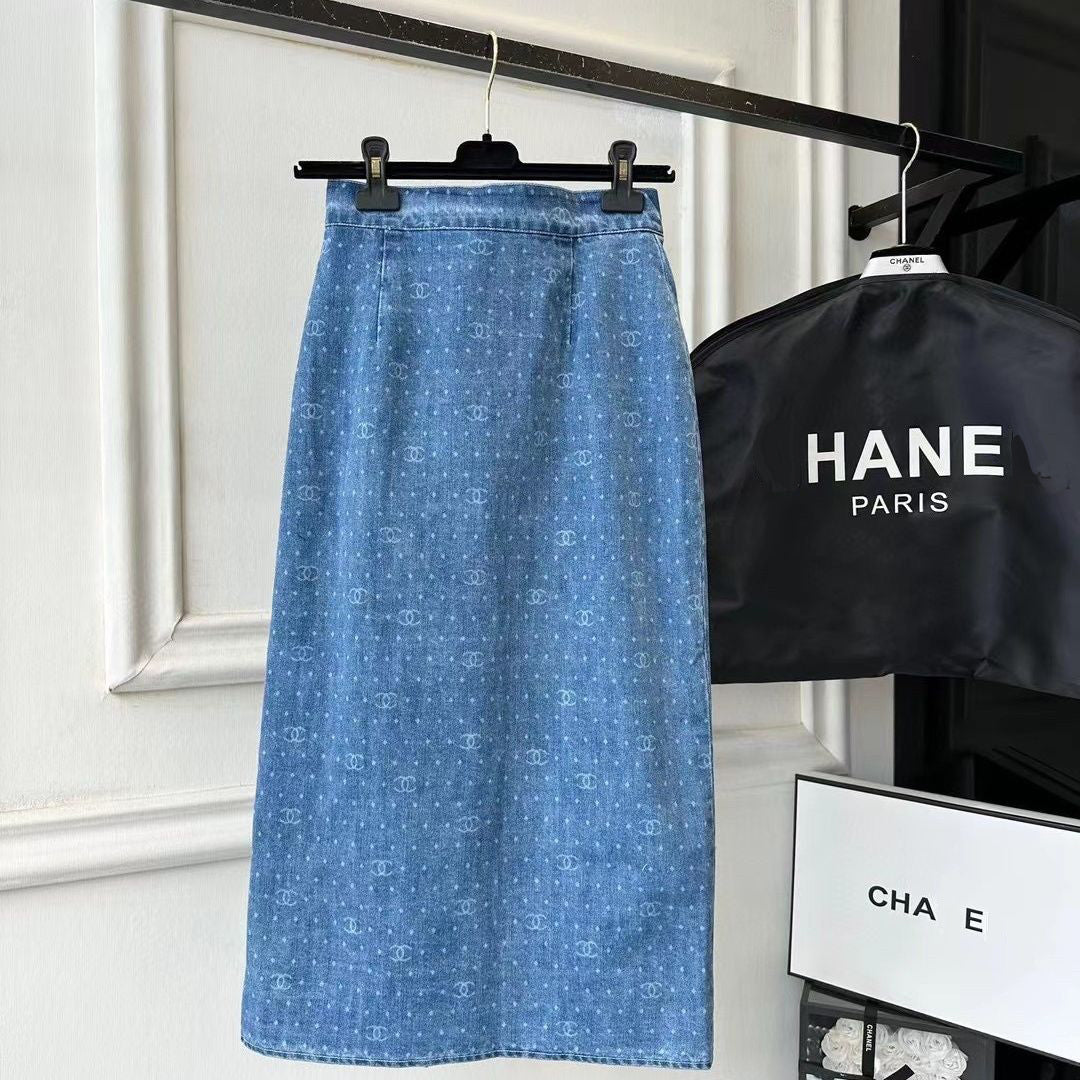 Fashion denim split skirt PD10052511