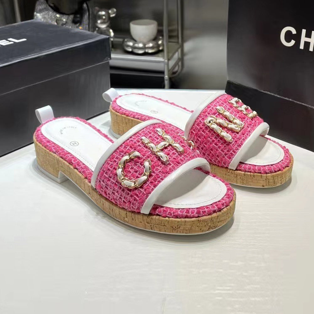 Fashion and versatile chain clogs flats PD1023071718
