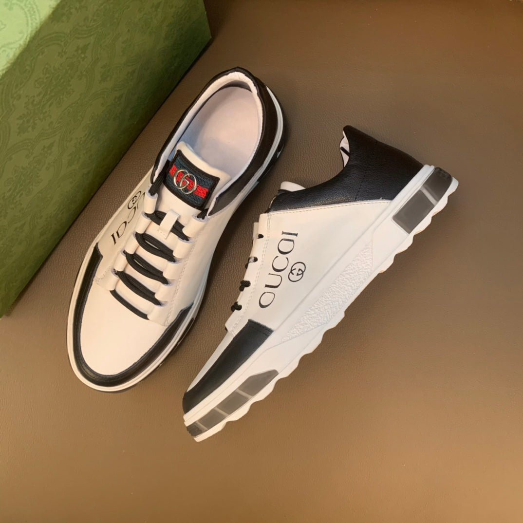 men's leather rubber sole casual shoes