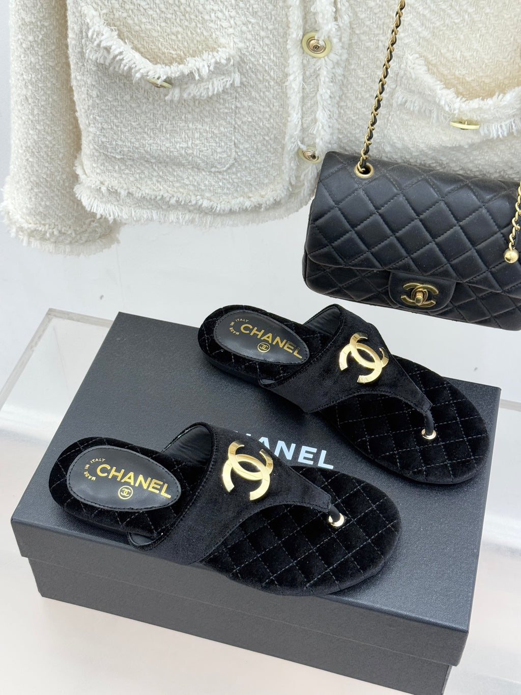 26SS New Women's Diamond Pattern Flip-Flops 0726031003