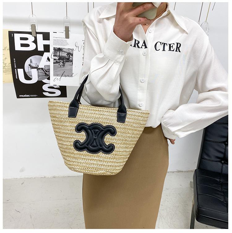 New Woven Vegetable Basket Bag Shoulder Crossbody Bag 1024041122