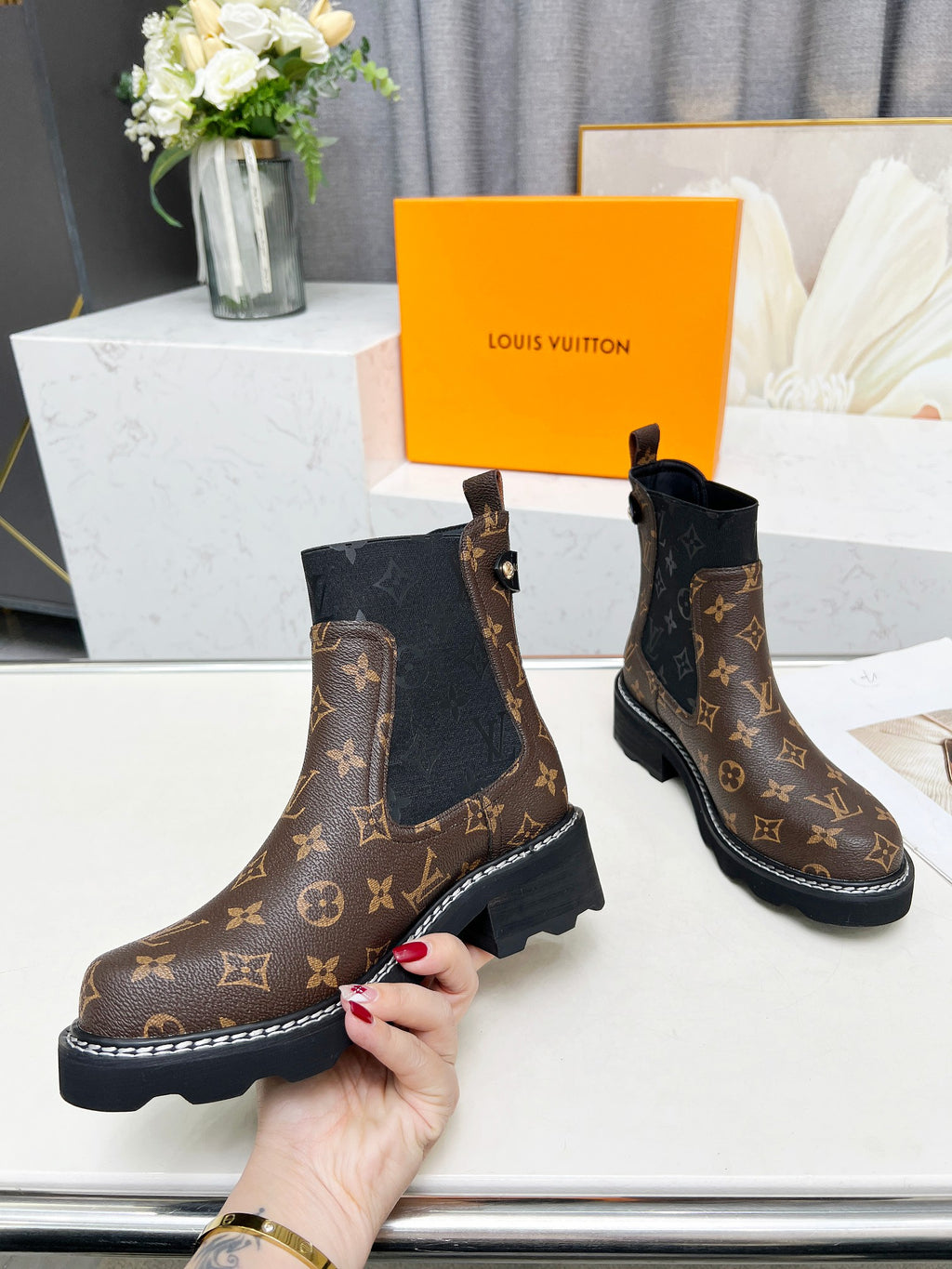 L classic printed women's boots 0725091602