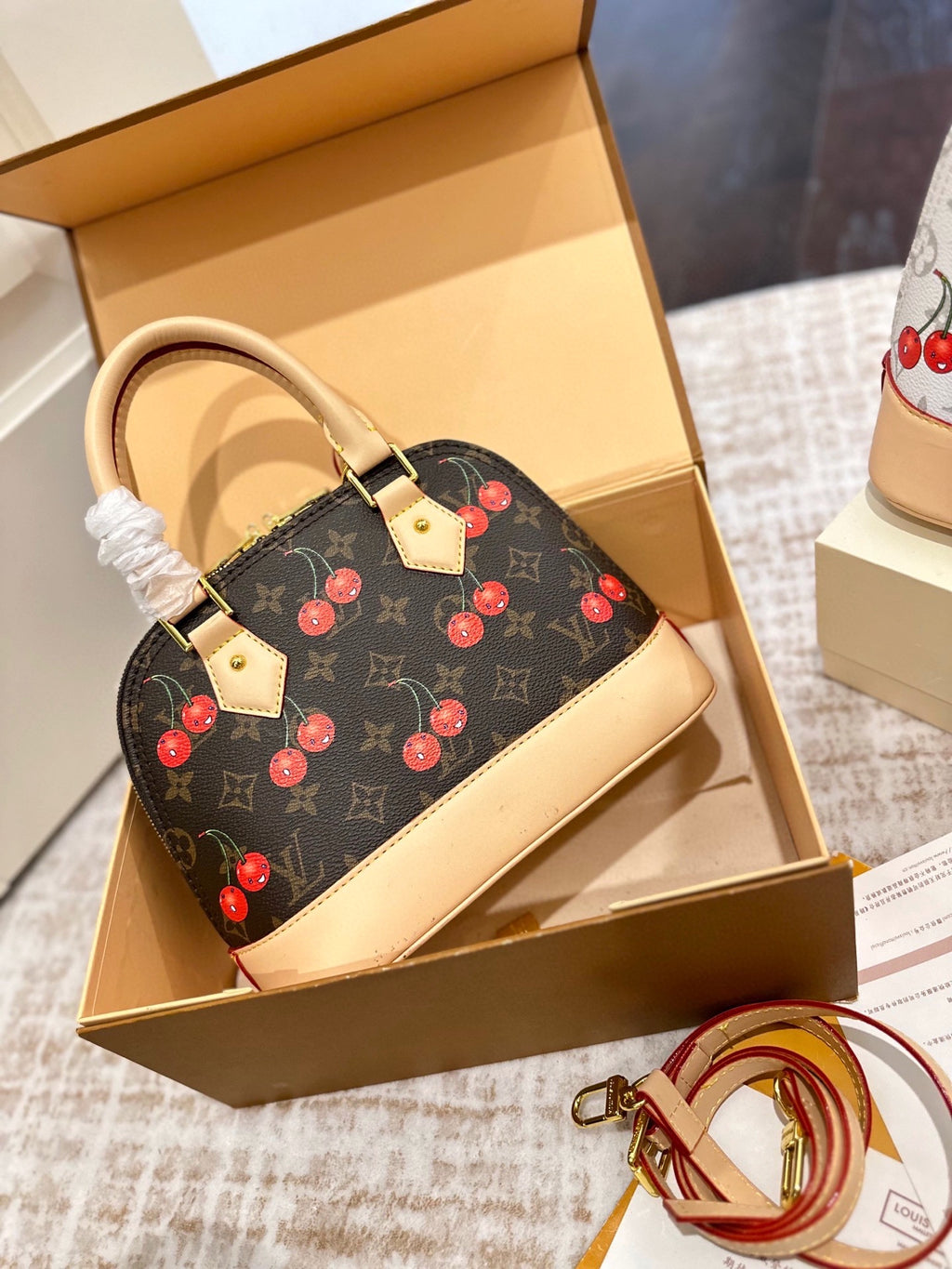 L fashion cherry shell bag 0725071804