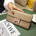H button Kangkang Wallet Leather Long Wallet 1024032024