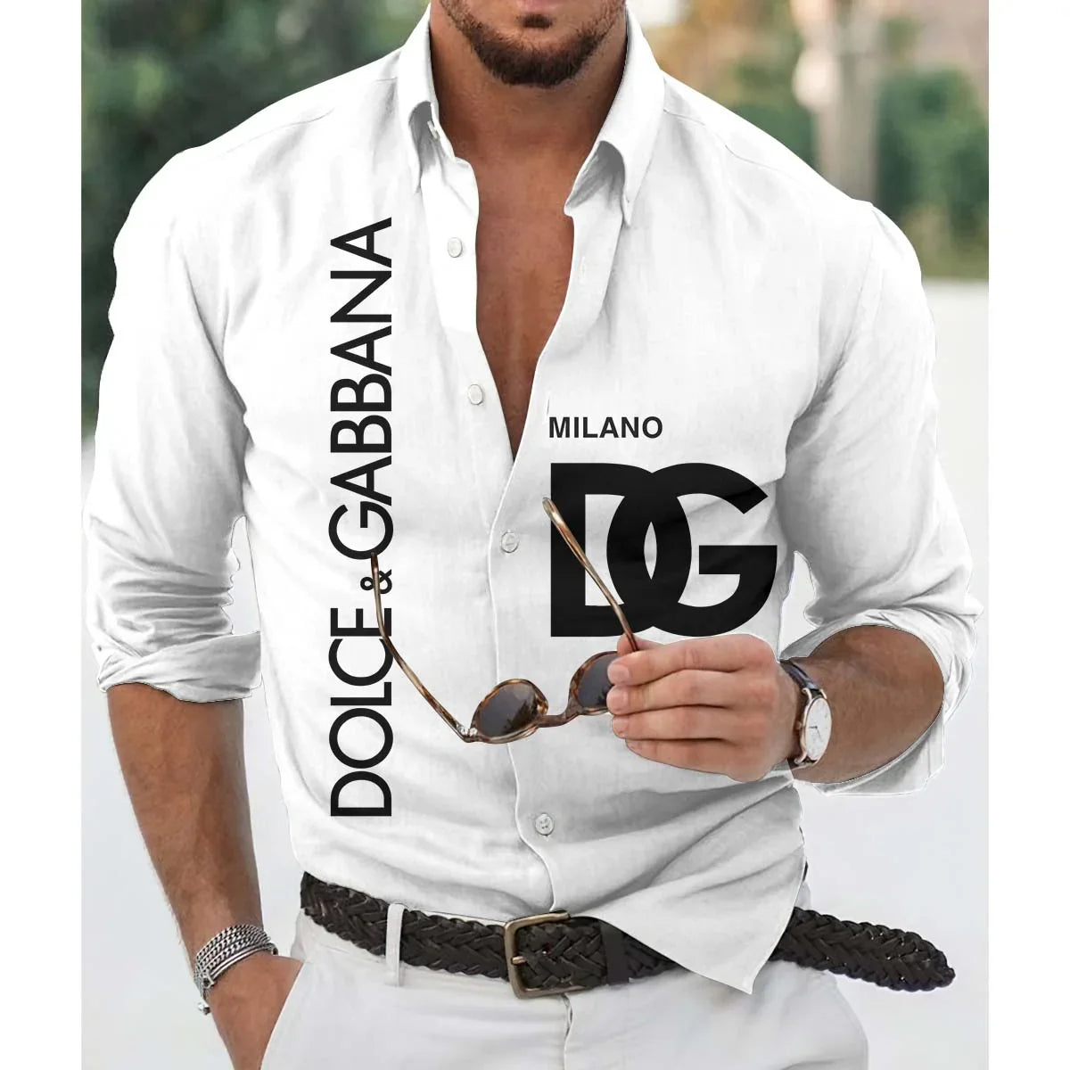 Men's fashion printed long sleeved shirt 1024042429