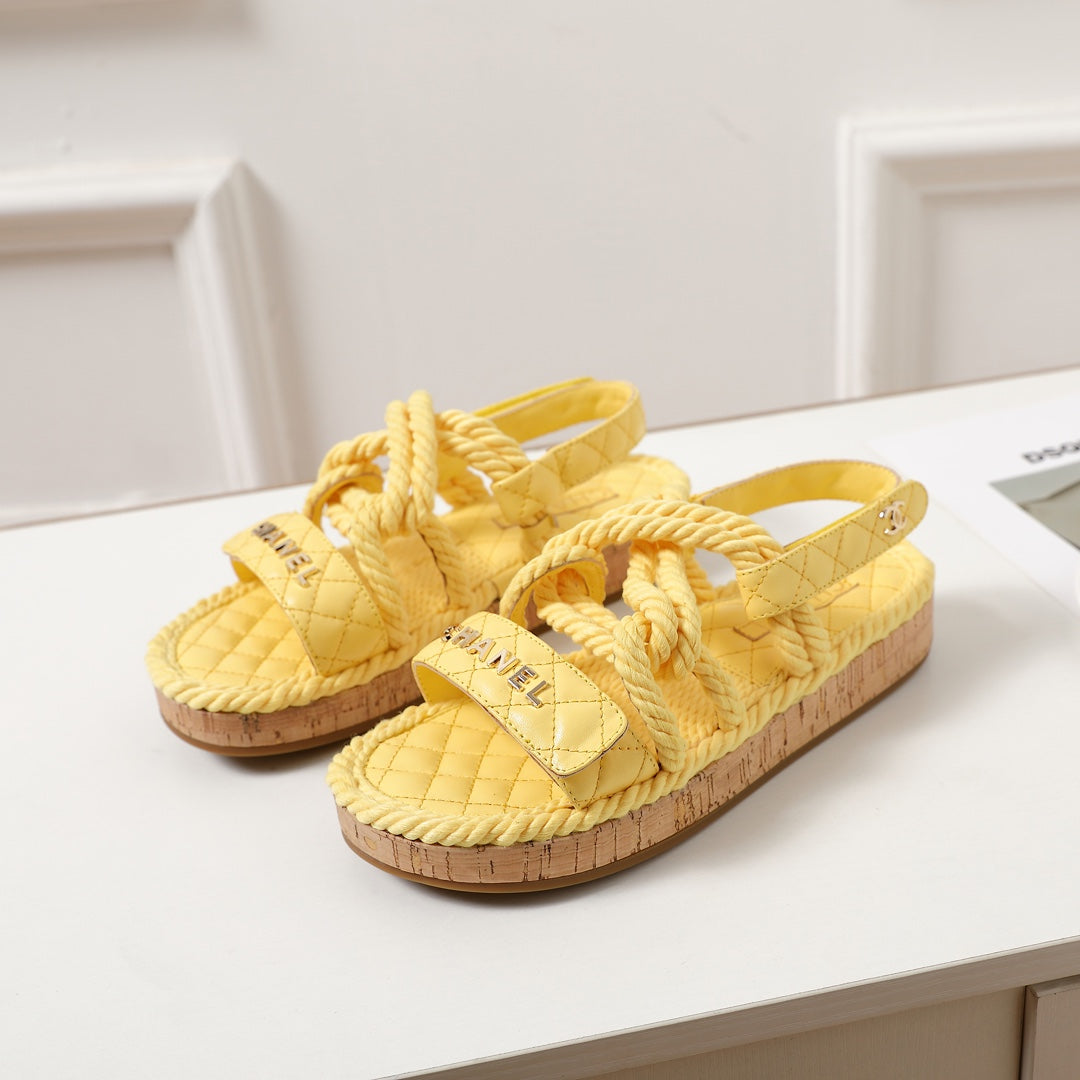 rope rhombus platform sandals 0724060603