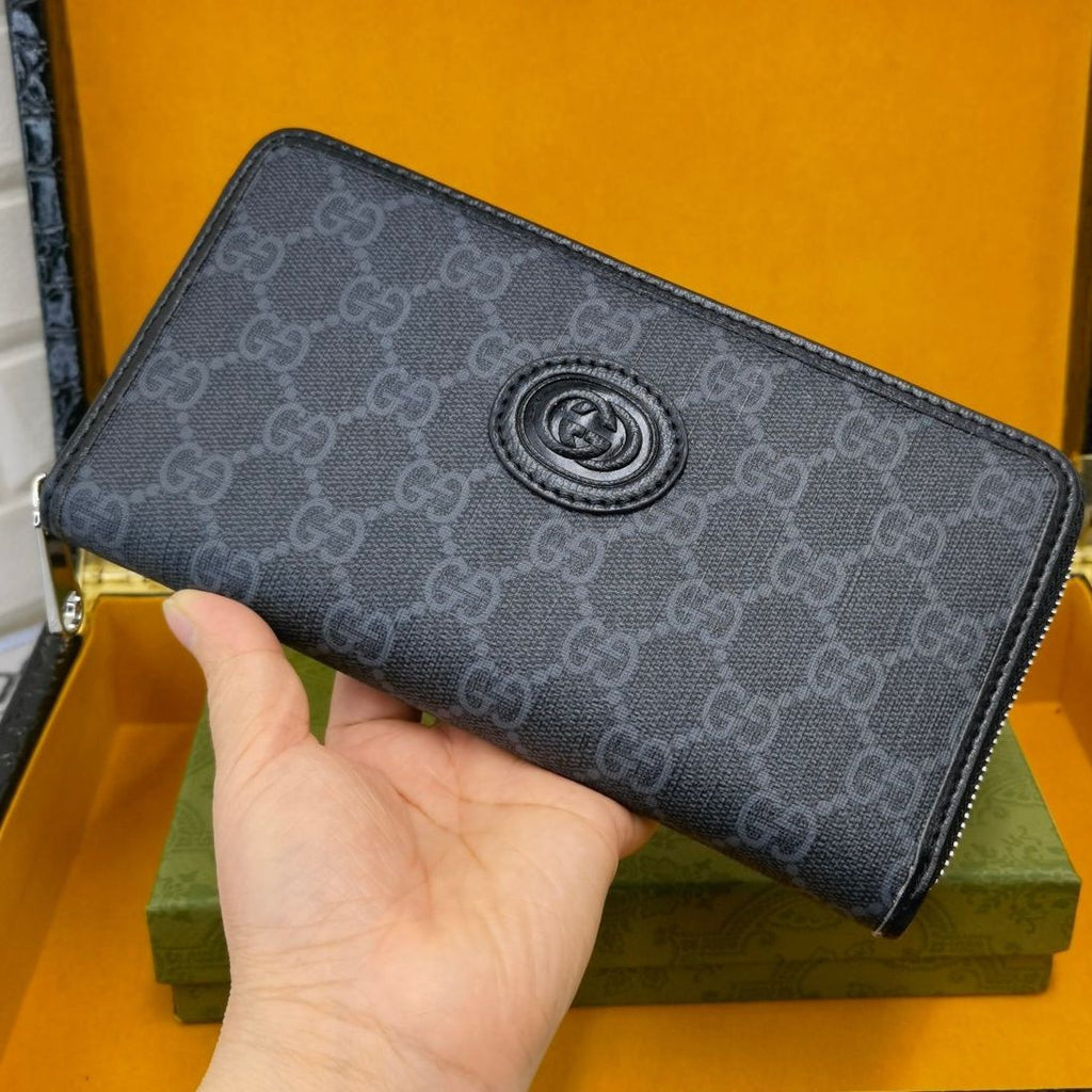 New Wallet Men's New Wallet Men's Leather Long Wallet Zipper Bag S01