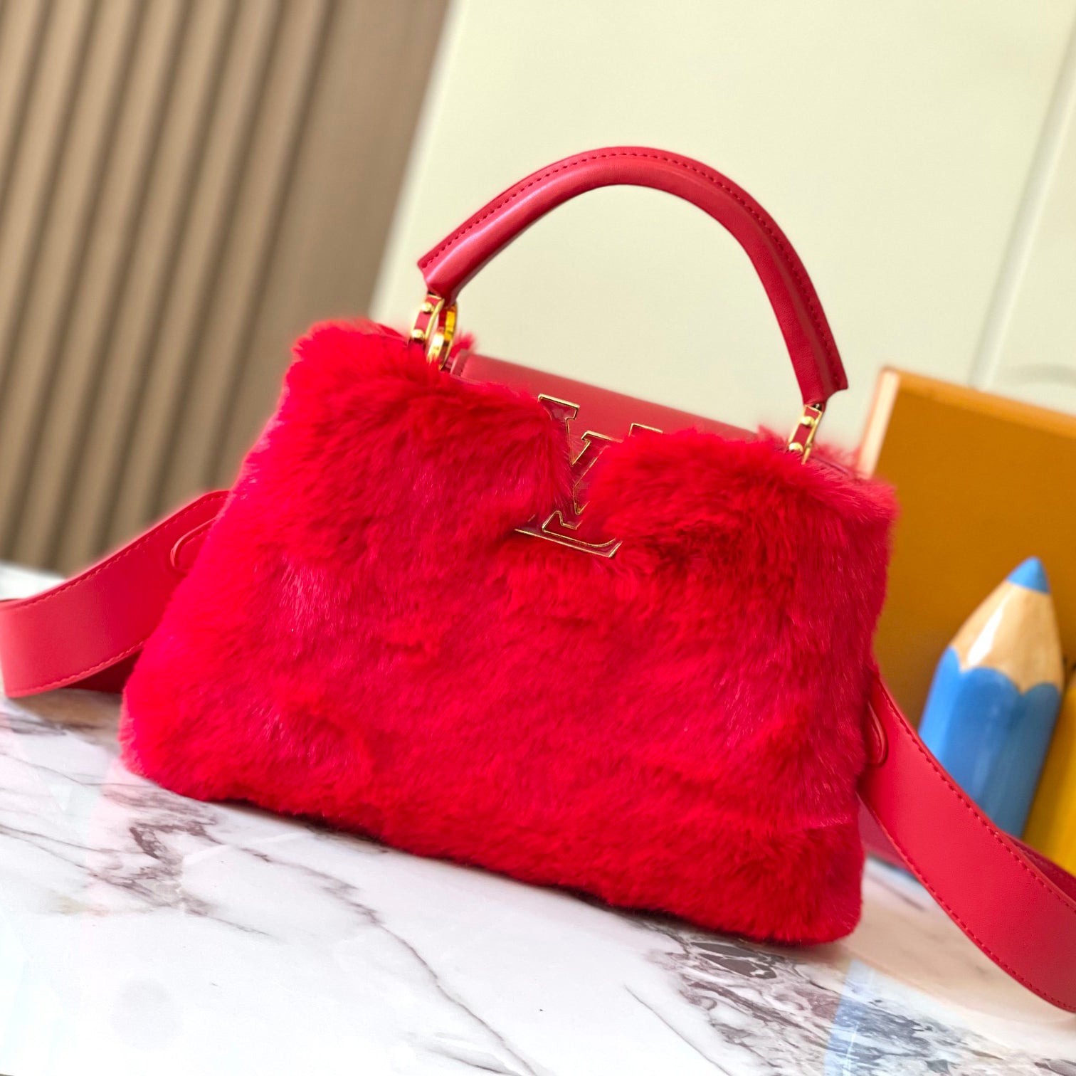 Luxurious mink fur shoulder and crossbody bag XC0723112701