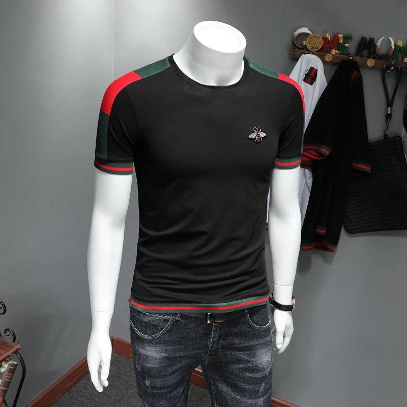Fashion Small Bee Embroidery Short Sleeve T-shirt 1024060609