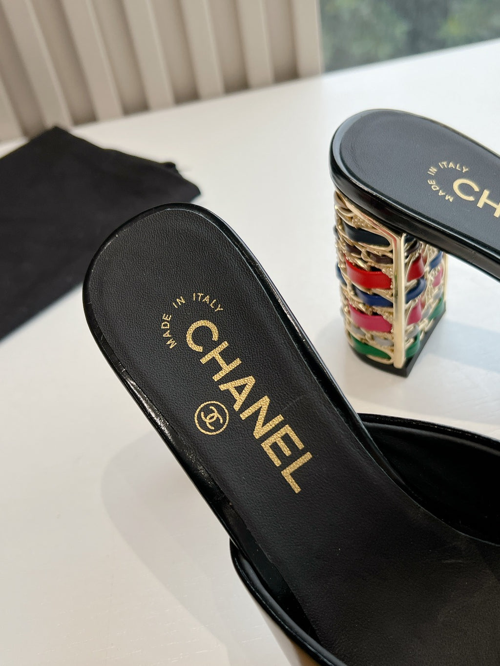 Chane1 top fashion classic high heel slippers 0724030821