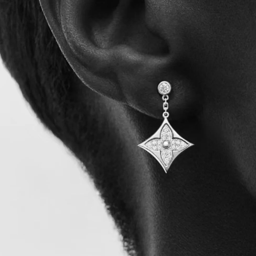 New stylish floral stud earrings with rhinestones 1426013003