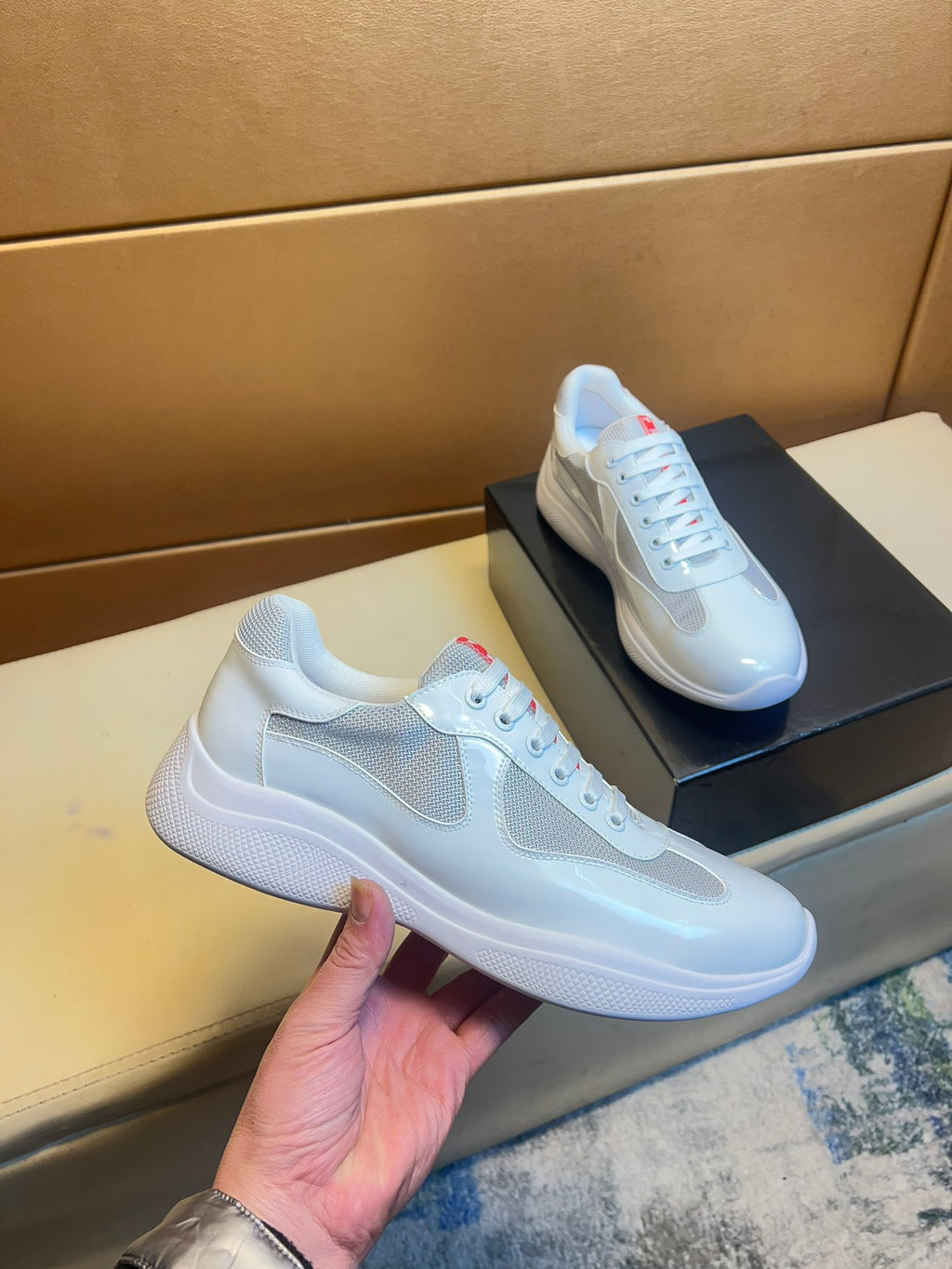 P classic patent leather sneakers 0724112004