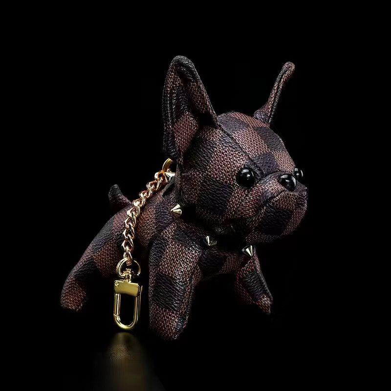 Cute Leather Dog Pendant Keychain 0823121104