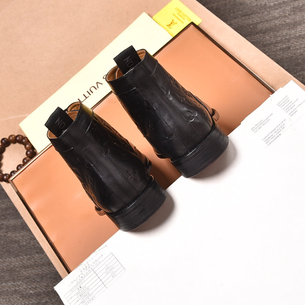 L high-top printed business leather shoes 0724120515