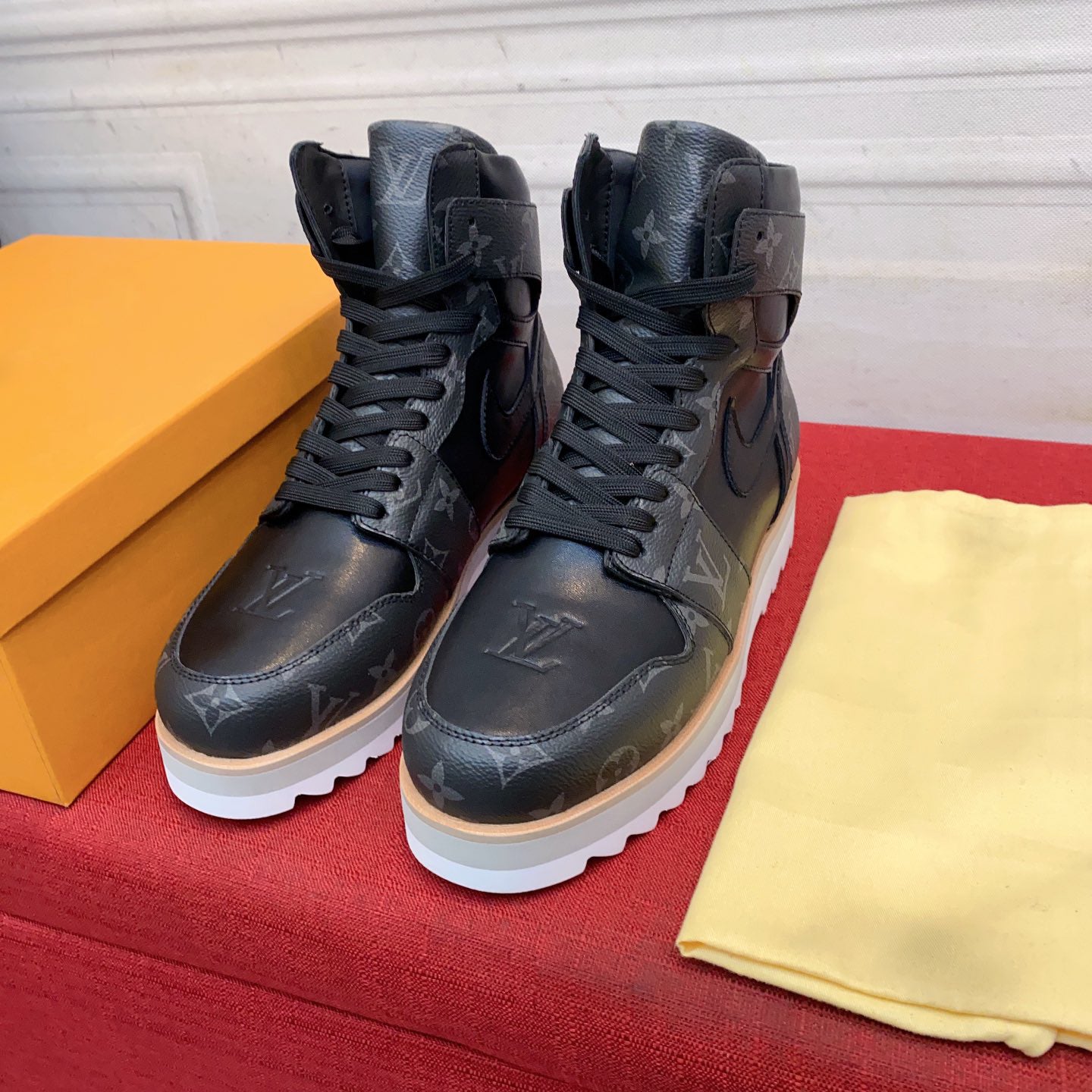 High Top Rubber Sole Printed Sneakers (3 Colors)