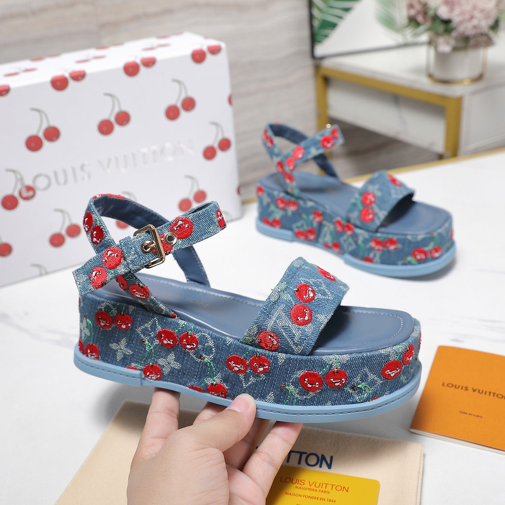 L fashion new cherry thick-soled sandals 0725072106