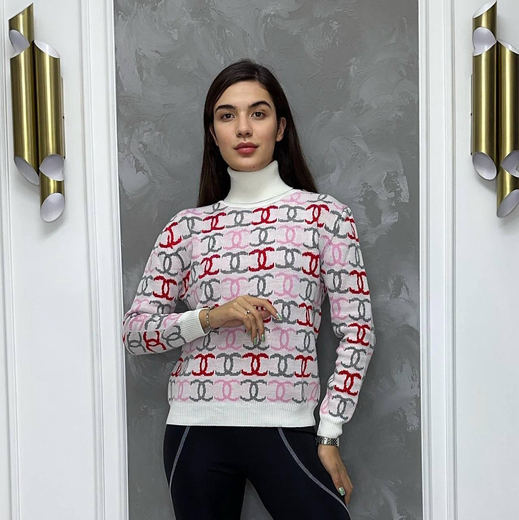 Fashion Printed Turtleneck Sweater 0725042108