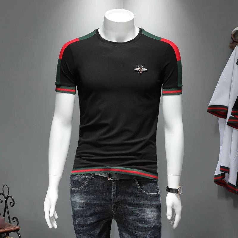 Fashion Small Bee Embroidery Short Sleeve T-shirt 1024060609