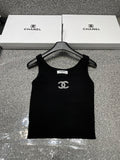 Summer new simple hot stamped letter knitted vest 0724042301