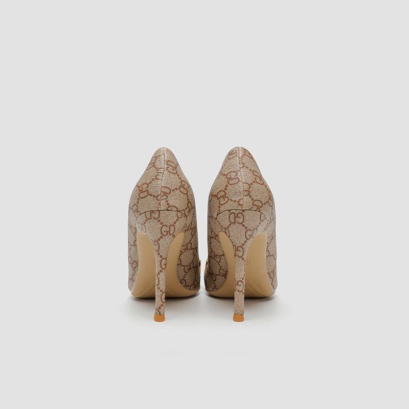 Stiletto Pointed Toe Leather High Heels 0823120601
